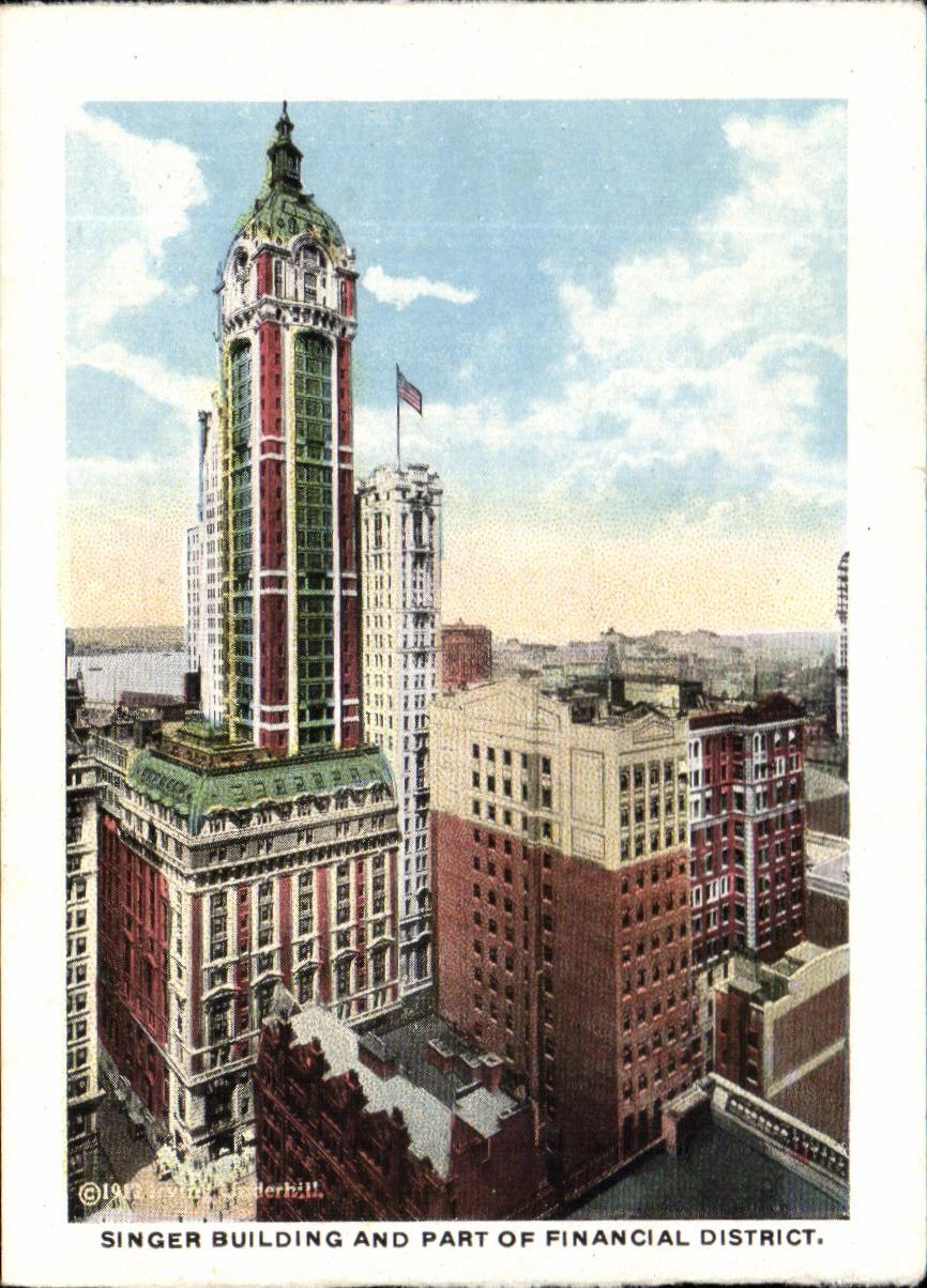 CPA New York Singer Building And Part Of Financial District Whitehall building Aquarium and Battery Park