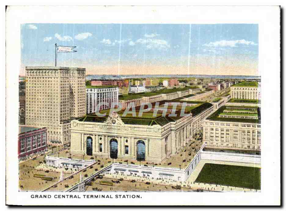CPA New York Times Building Grand Central Terminal Station — Rückseite