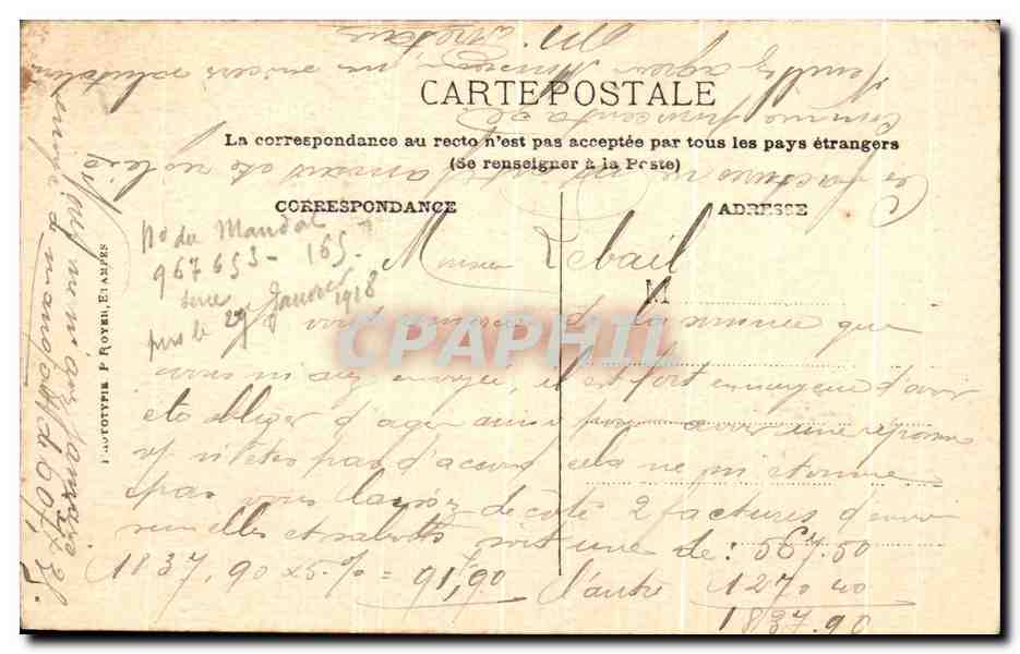 CPA Blois La Chateau Partie Louis XII — Rückseite