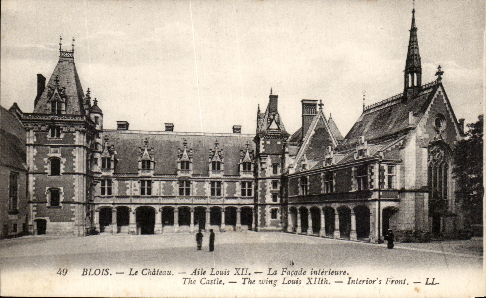 Blois — Le Château — Aile Louis XII — Façade intérieure