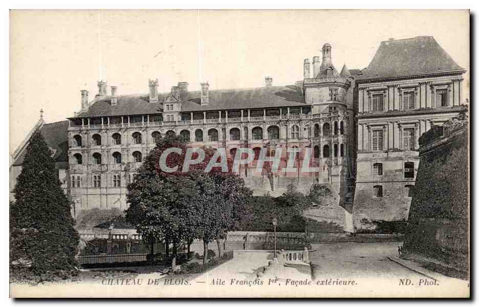 Château de Blois — Aile François Ier, Façade extérieure — ND. Phot.