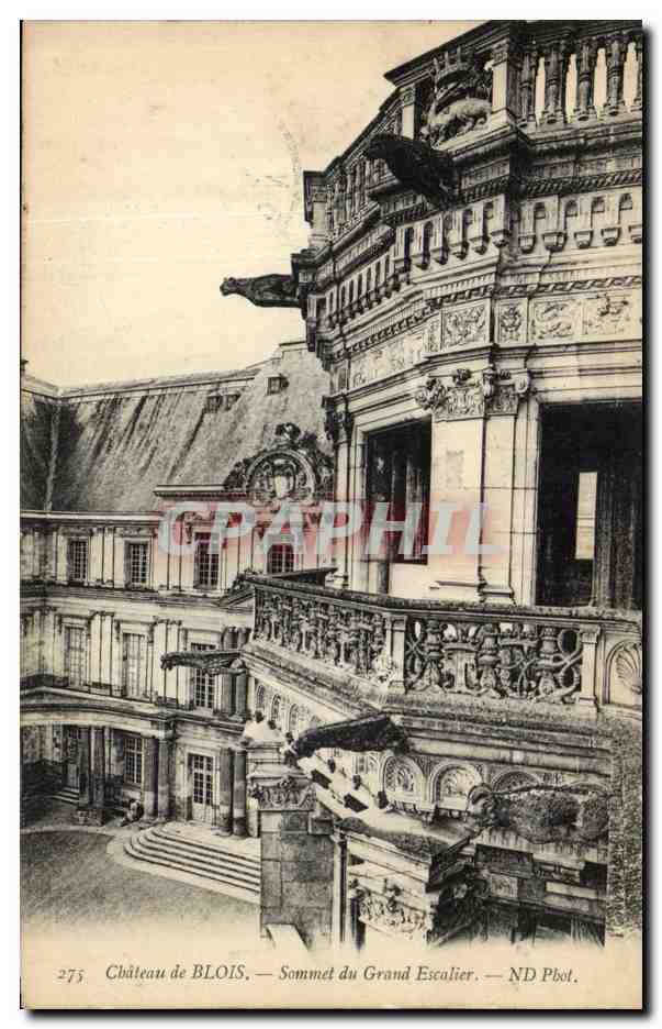 CPA Blois Chateau De Blois Sommet du Grand Escalier