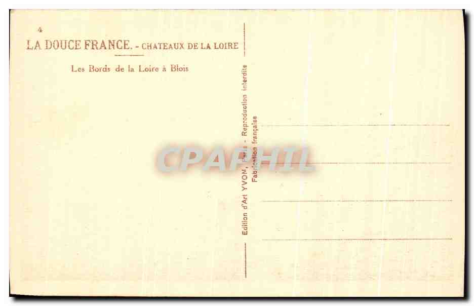 Blois — Les Bords de la Loire — Édition d'Art YVON — Back