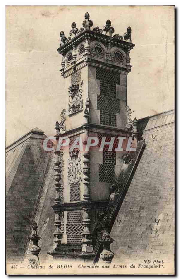 Château de BLOIS — Cheminée aux Armes de François-Ier — ND Phot.