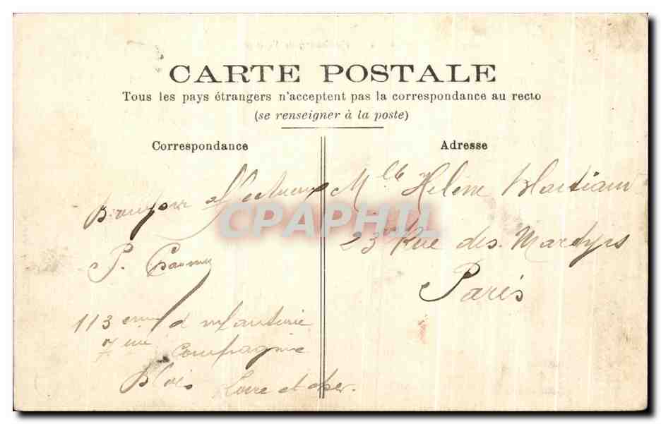 CPA Blois Faubourg De Vienne — Verso