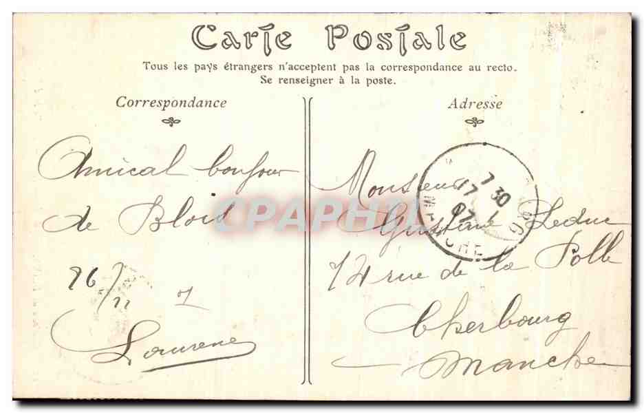 CPA Chateau De Blois Aile De Louis XII La Porte d'Entree — Verso