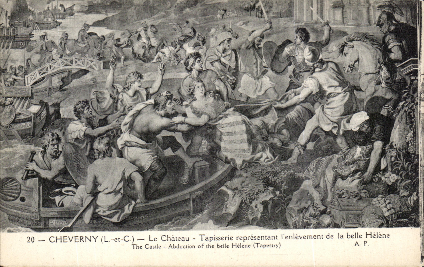 Cheverny (L.-et-C.) — Le Château — Tapisserie représentant l'enlèvement de la belle Hélène — A.P.