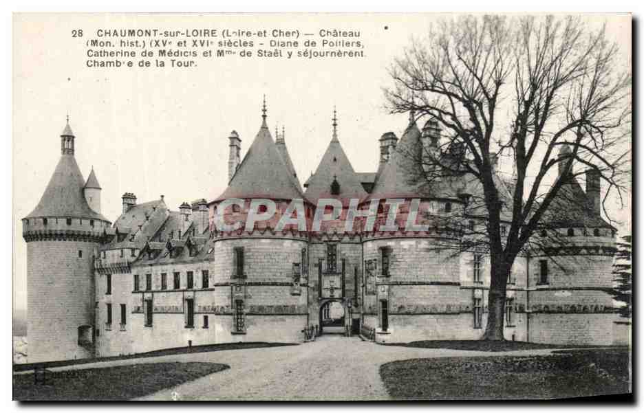 Chaumont-sur-Loire — Château (XVe et XVIe siècles) — Diané de Polliers, Catherine de Médicis et Mme de Staël y séjournèrent. Chambre de la Tour.