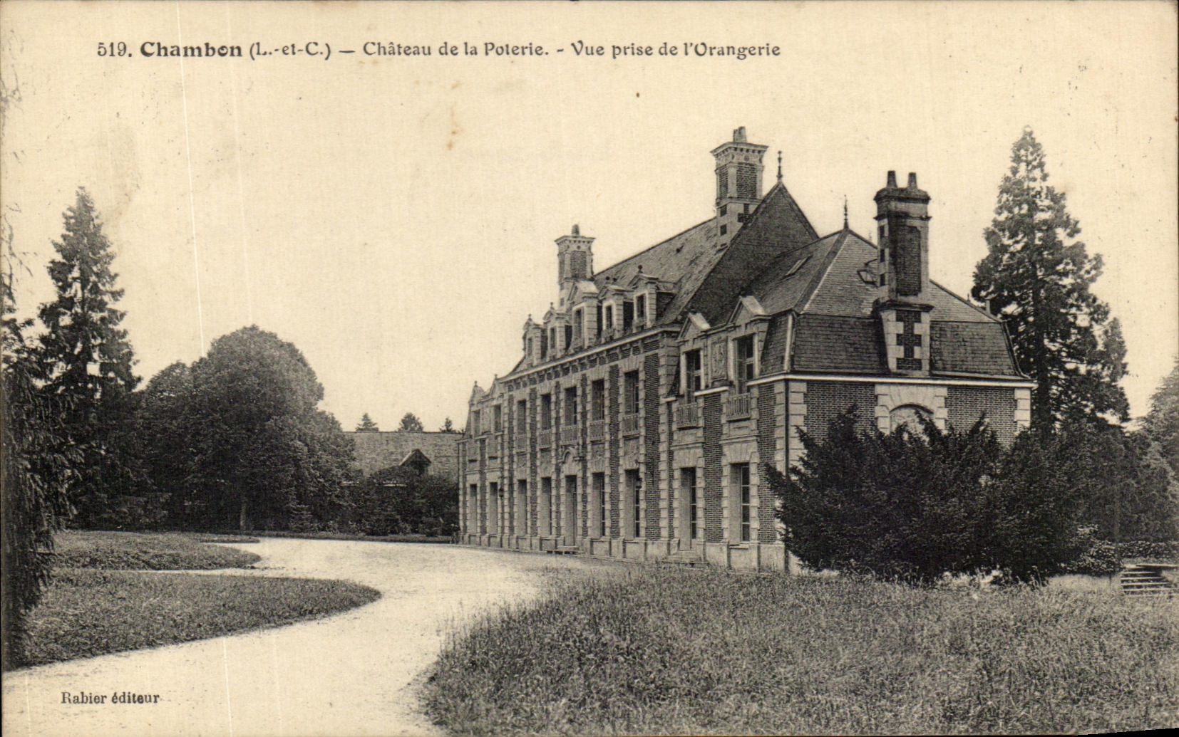 Chambon (L.-et-C.) — Château de la Poterie — Vue prise de l'Orangerie — Rablier éditeur