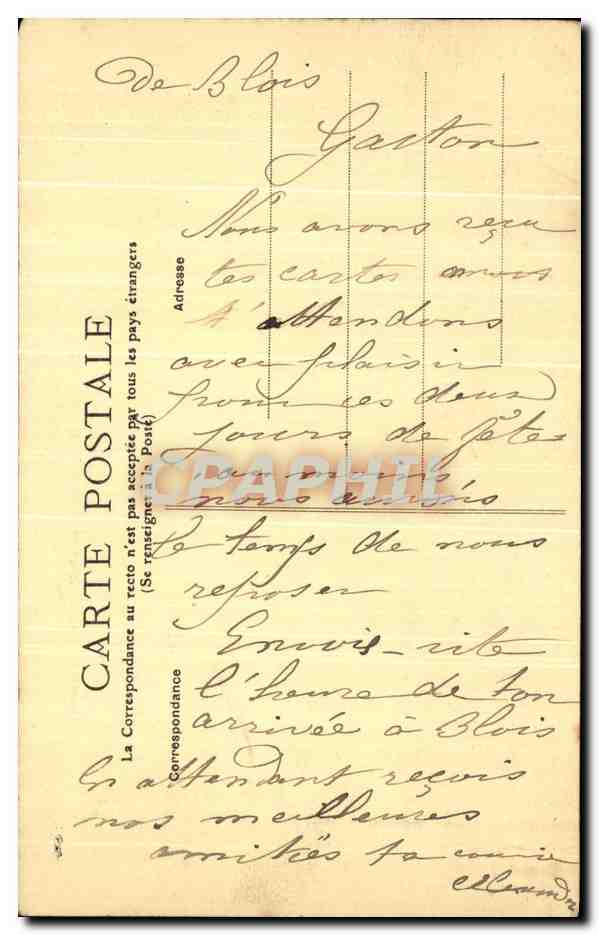 Chambord — Le Château et le Pont sur le Cosson — Éditeur non identifié — Verso