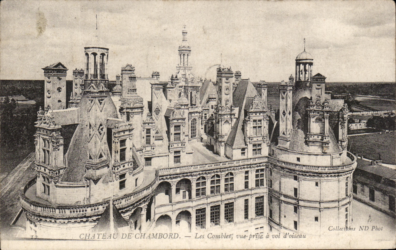 Château de Chambord — Les Combles, vue prise à vol d’oiseau — Collections ND Phot