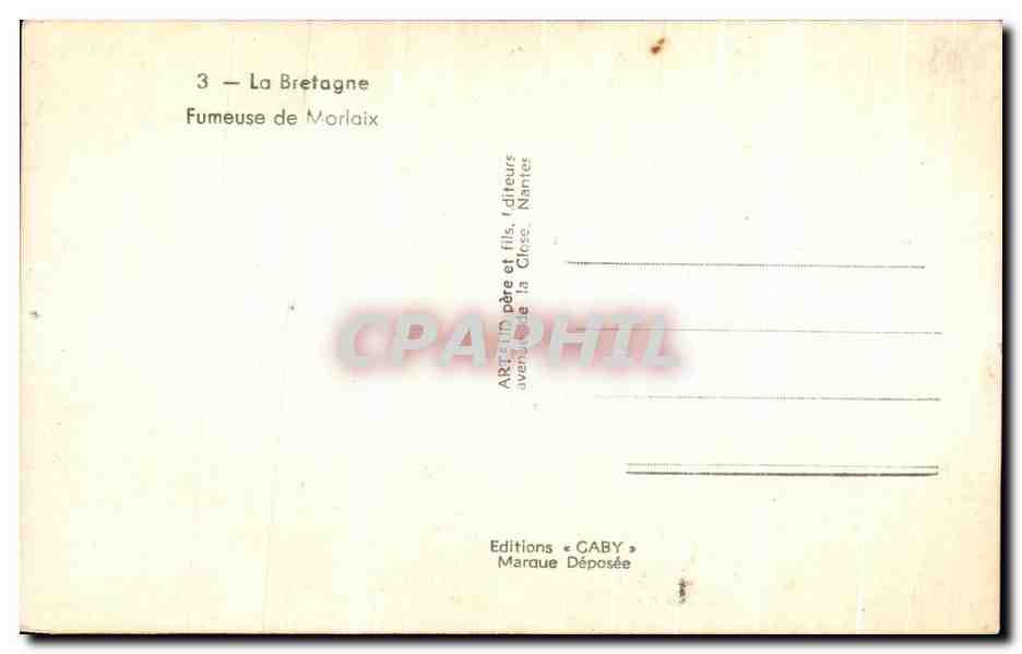 CPA La Bretagne Fumeuse de Morlaix Folklore Costume — Rückseite