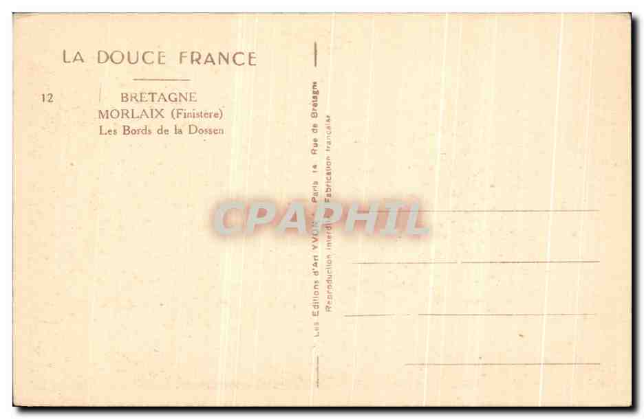 CPA Morlaix Les Bords de la Dossen Bateaux  — Rückseite