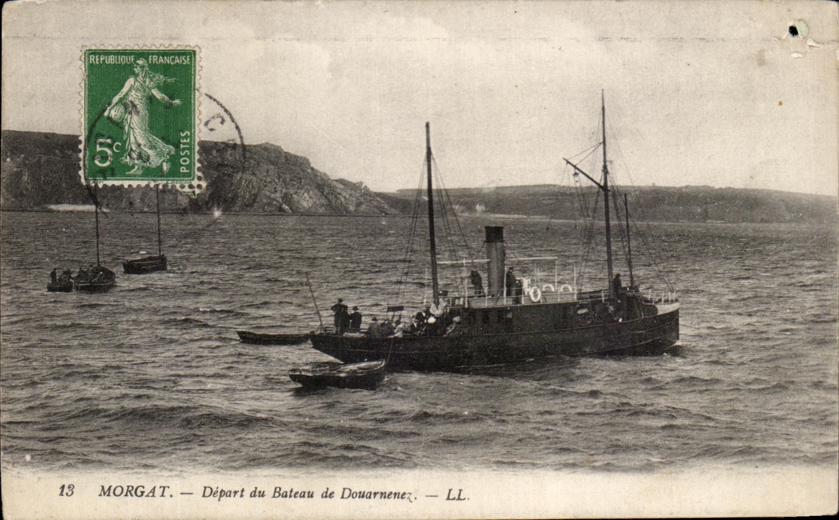 CPA Morlaix Depart du Bateau de Douarnenez