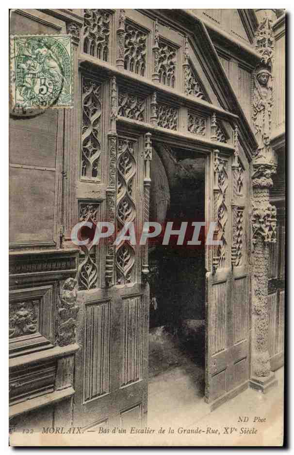 CPA Morlaix Bas d'un Escalier de la Grande Rue 