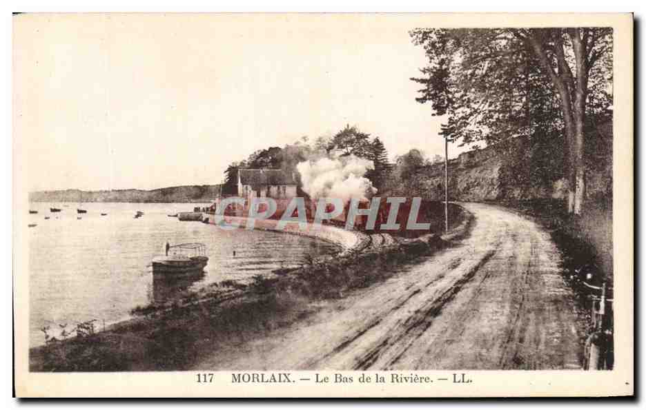 CPA Morlaix Le Bas de la Riviere Train 