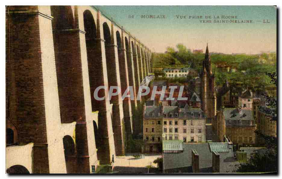 CPA Morlaix Vue Prise De La Rocher Vers Saint Melaine