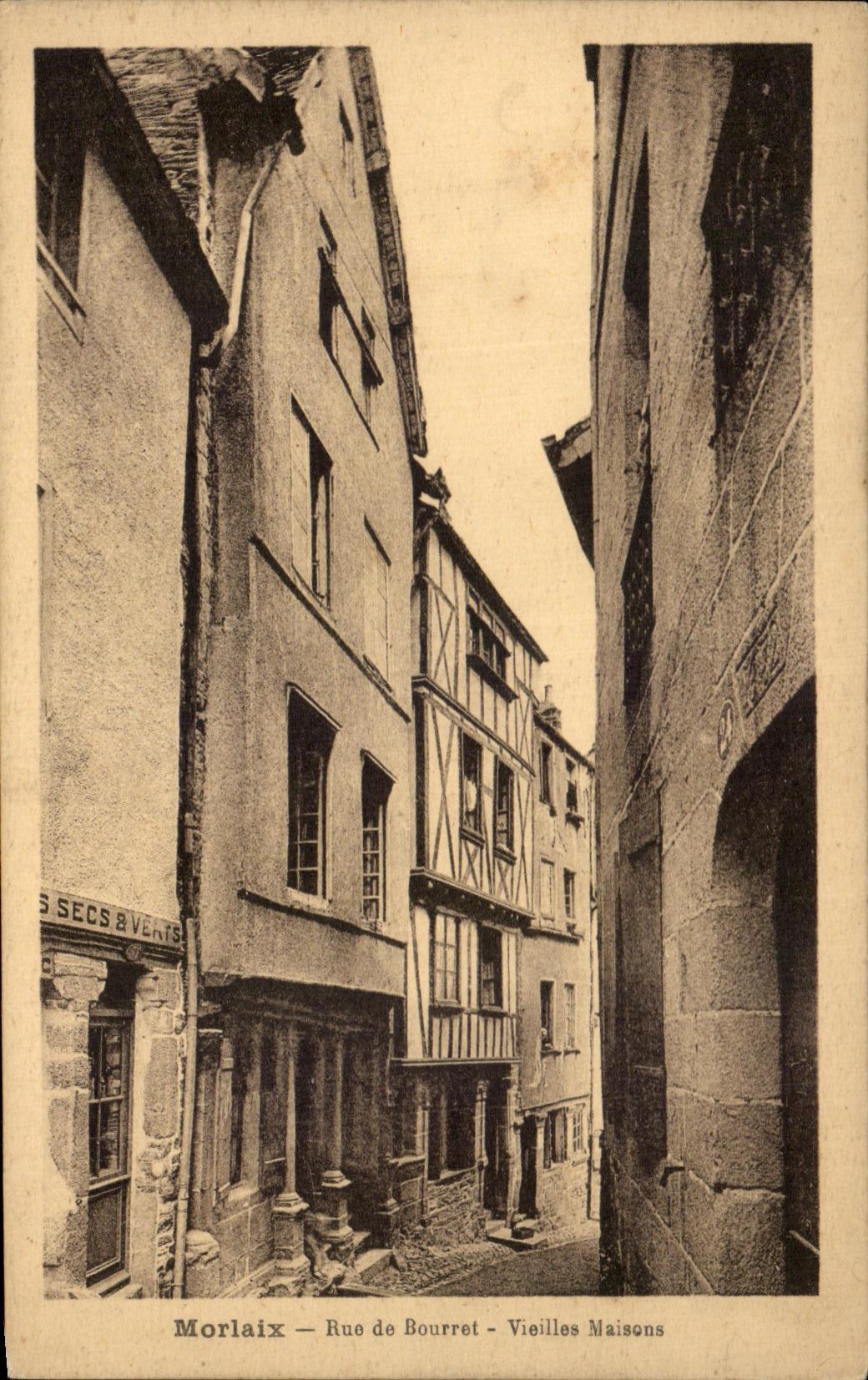 CPA Morlaix Rue de Bourret Vieilles Maisons