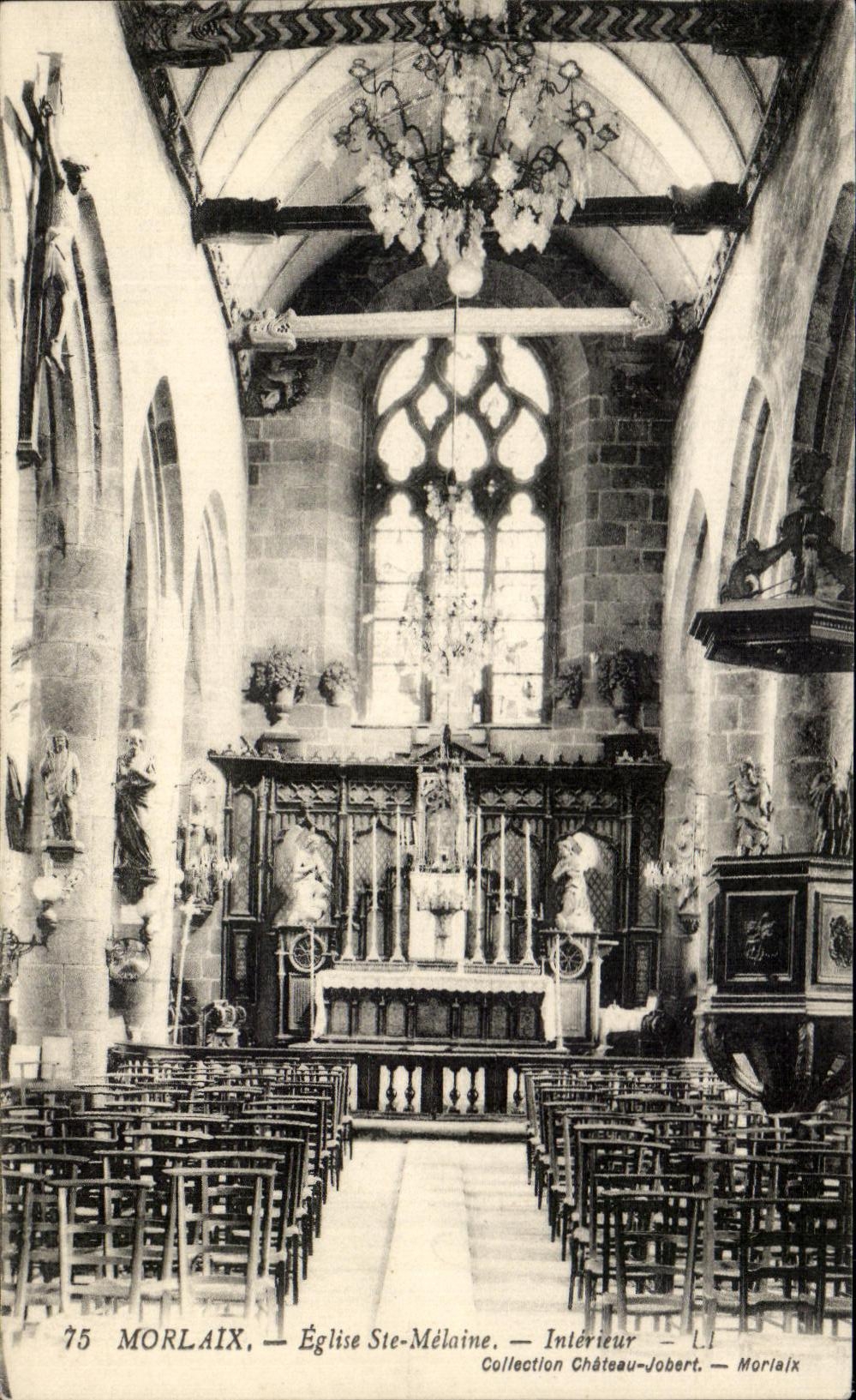 CPA Morlaix Eglise Ste Melaine Interieur 