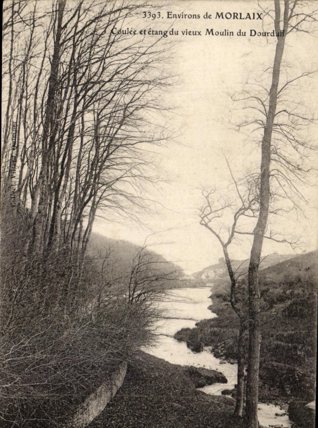 Environ de MORLAIX — Coulée et étang du vieux Moulin du Dourduff — Carte postale n°3393