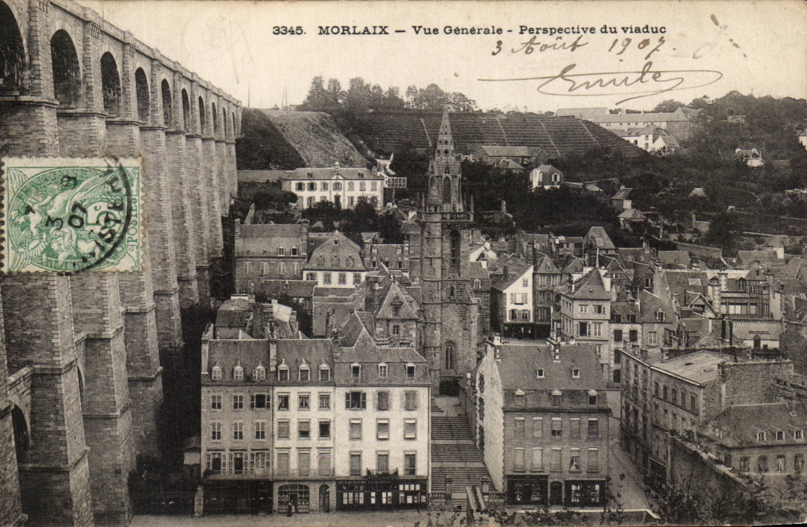 CPA Morlaix Vue Generale Perspectve du Viaduc