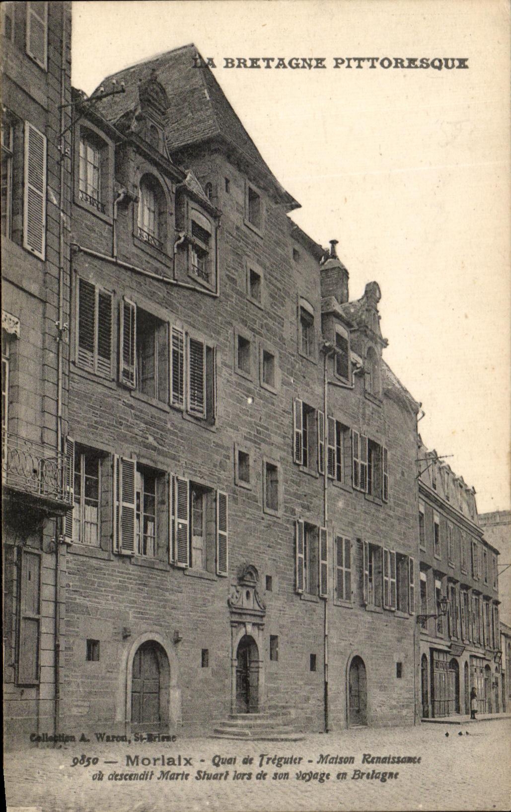 CPA Morlaix Quai de Treguier Maison Renaissance ou descendit Marie Stuart lors de son voyage en Bretagne 