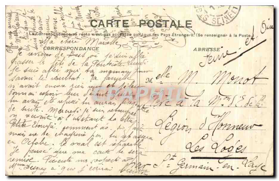 CPA Morlaix College de Jeunes Filles Une Cellule au Dortoir des Grandes  — Rückseite