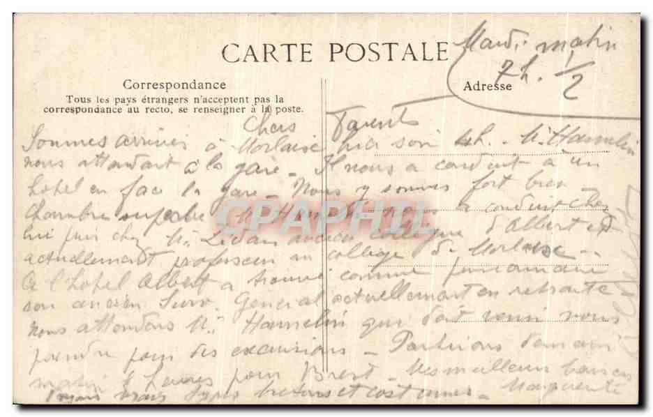 CPA Morlaix La Moraisienne Tenue de Fete Folklore Costume — Verso