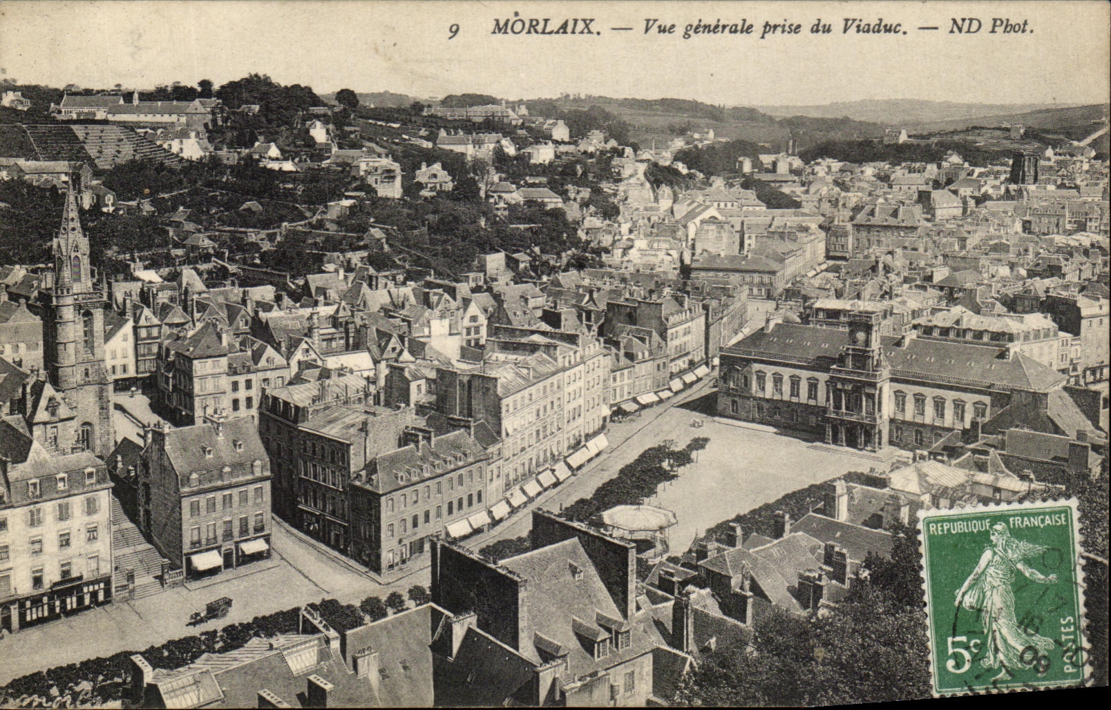 CPA Morlaix Vue Generale Prise Du Viaduc