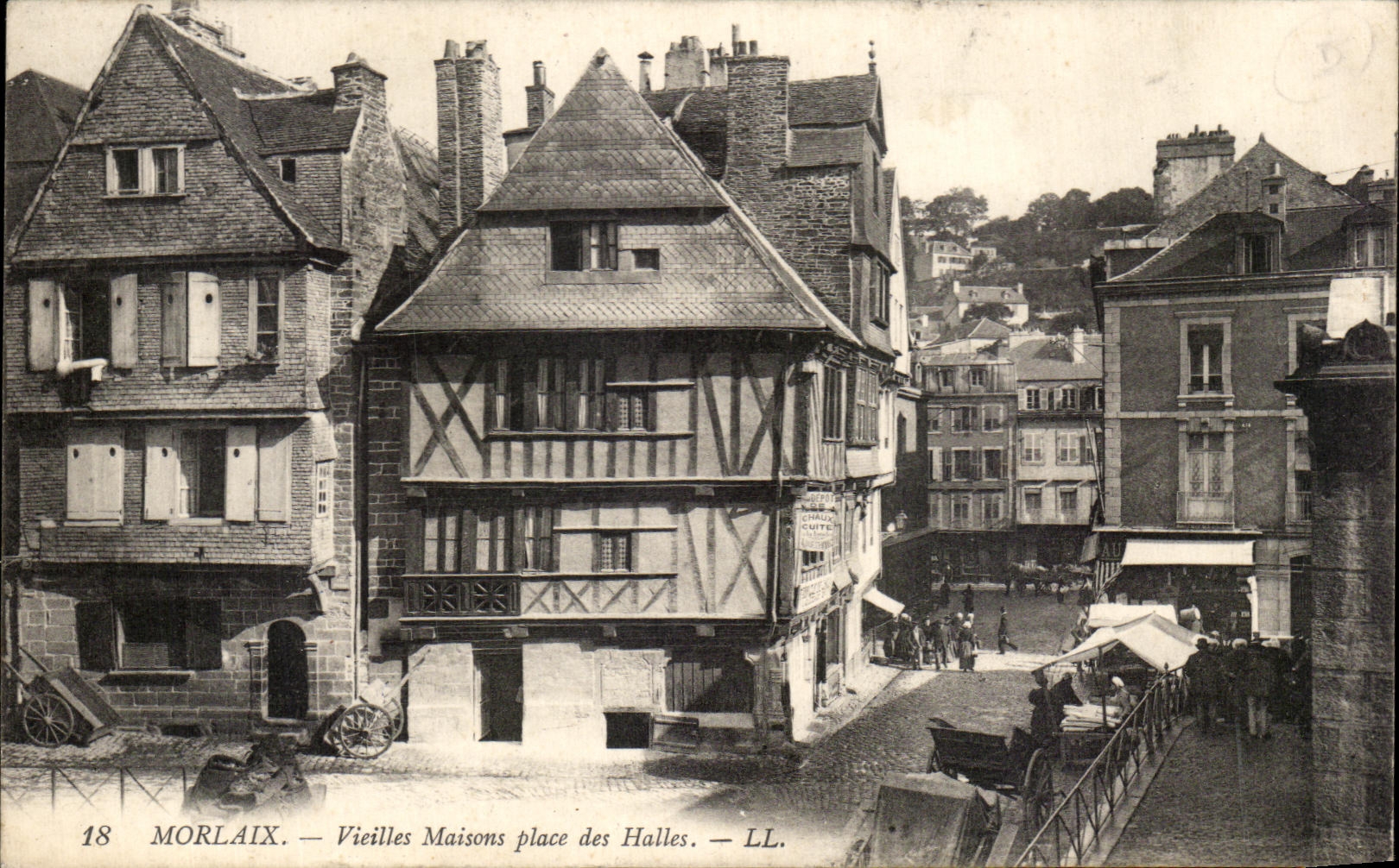 CPA Morlaix Vieilles Maisons Place Des Halles
