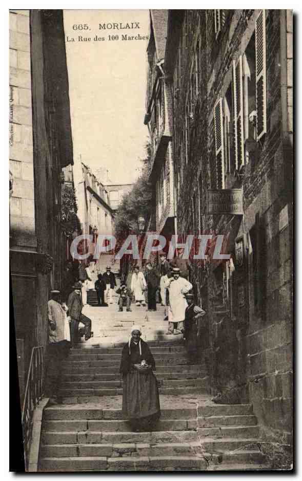 CPA Morlaix La Rue Des Marches