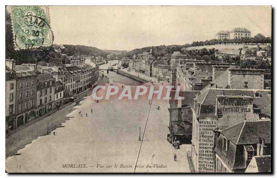 CPA Morlaix Vue Sur Le Bassin Prise Du Viaduc