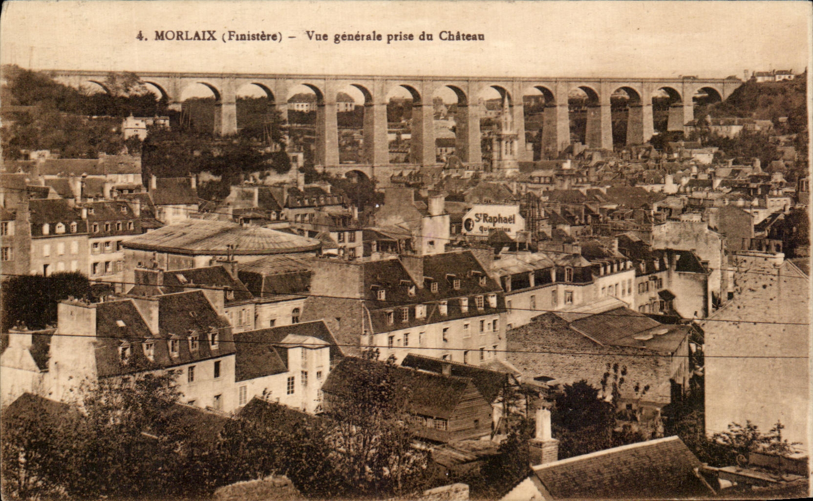 CPA Morlaix Vue Generale Prise Du Chateau