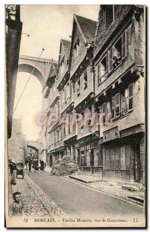 CPA Morlaix Vieilles Maisons Rue De Guernissac
