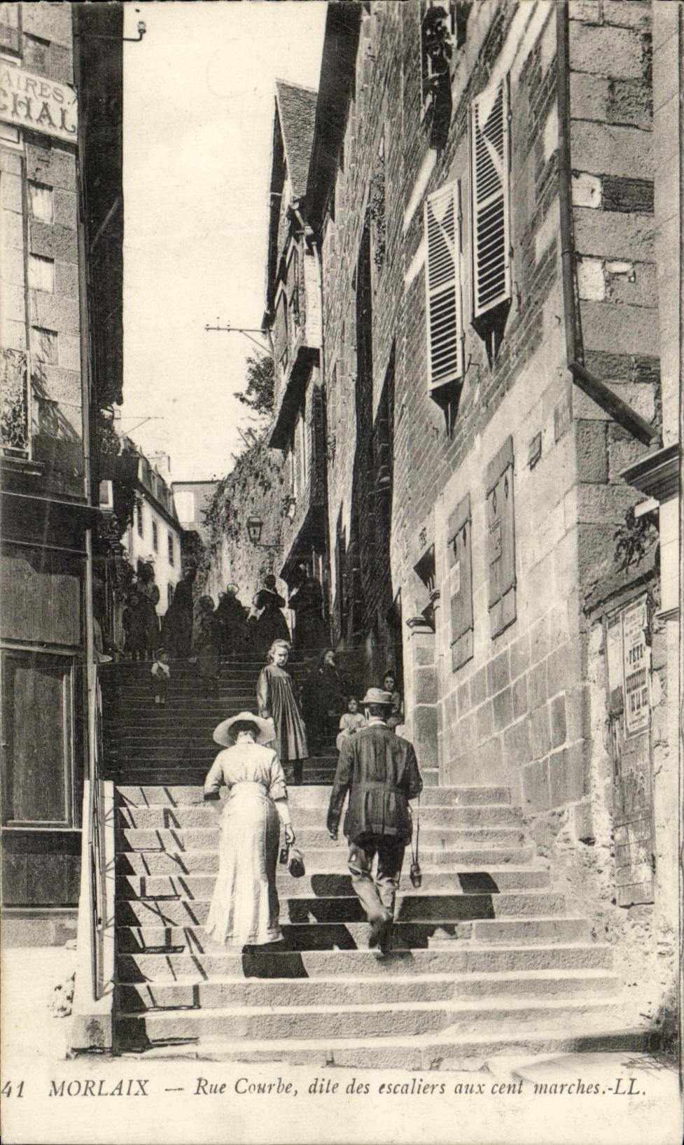 CPA Morlaix Rue Courbe Dite Des Escaliers Aux Cent Marches