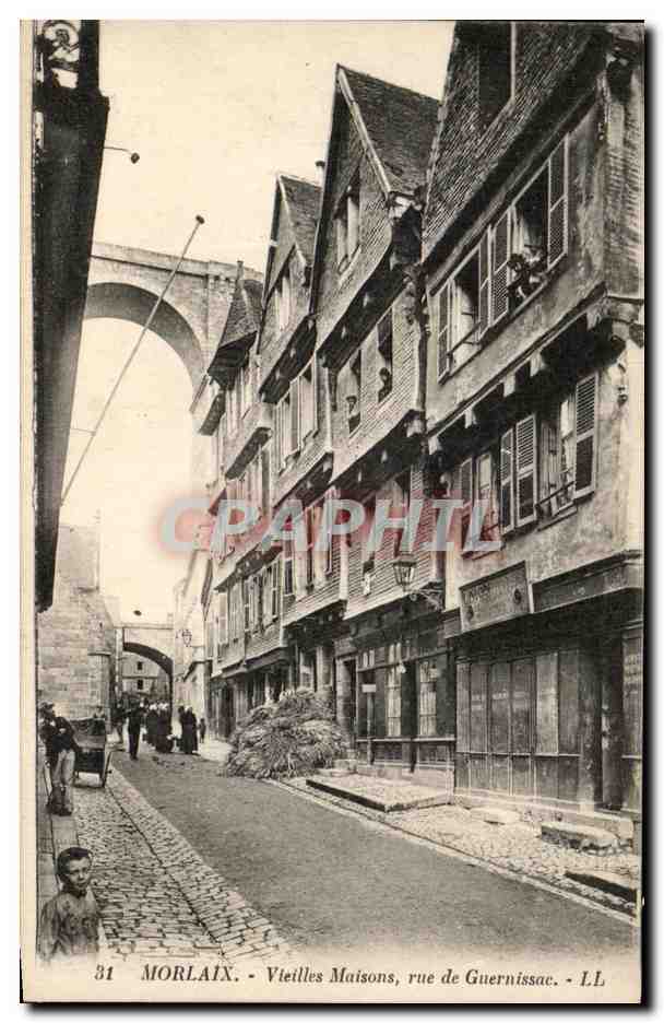 CPA Morlaix Vieilles Maisons Rue De Guernissac