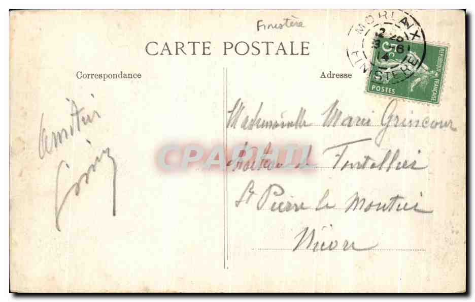 CPA Morlaix Interieur d'une maison Grande rue Grand escalier du 15eme  — Rückseite