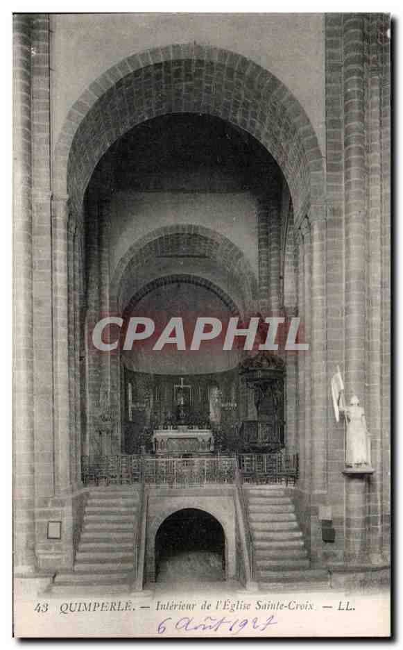 CPA Quimperle Interieur de I'Eglise Sainte Croix