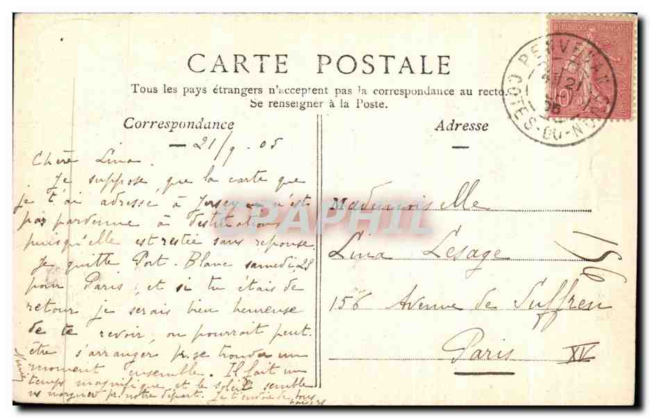 CPA Morlaix Maison de la Reine Anne Enfants — Rückseite