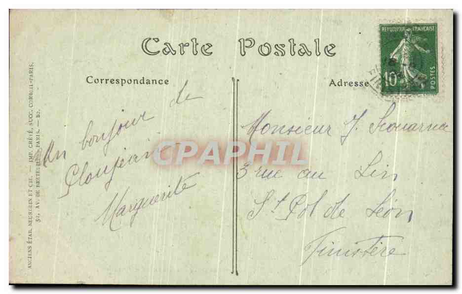CPA Environs De Morlaix Locquenole les Regates a Coatiles Bateaux — Rückseite