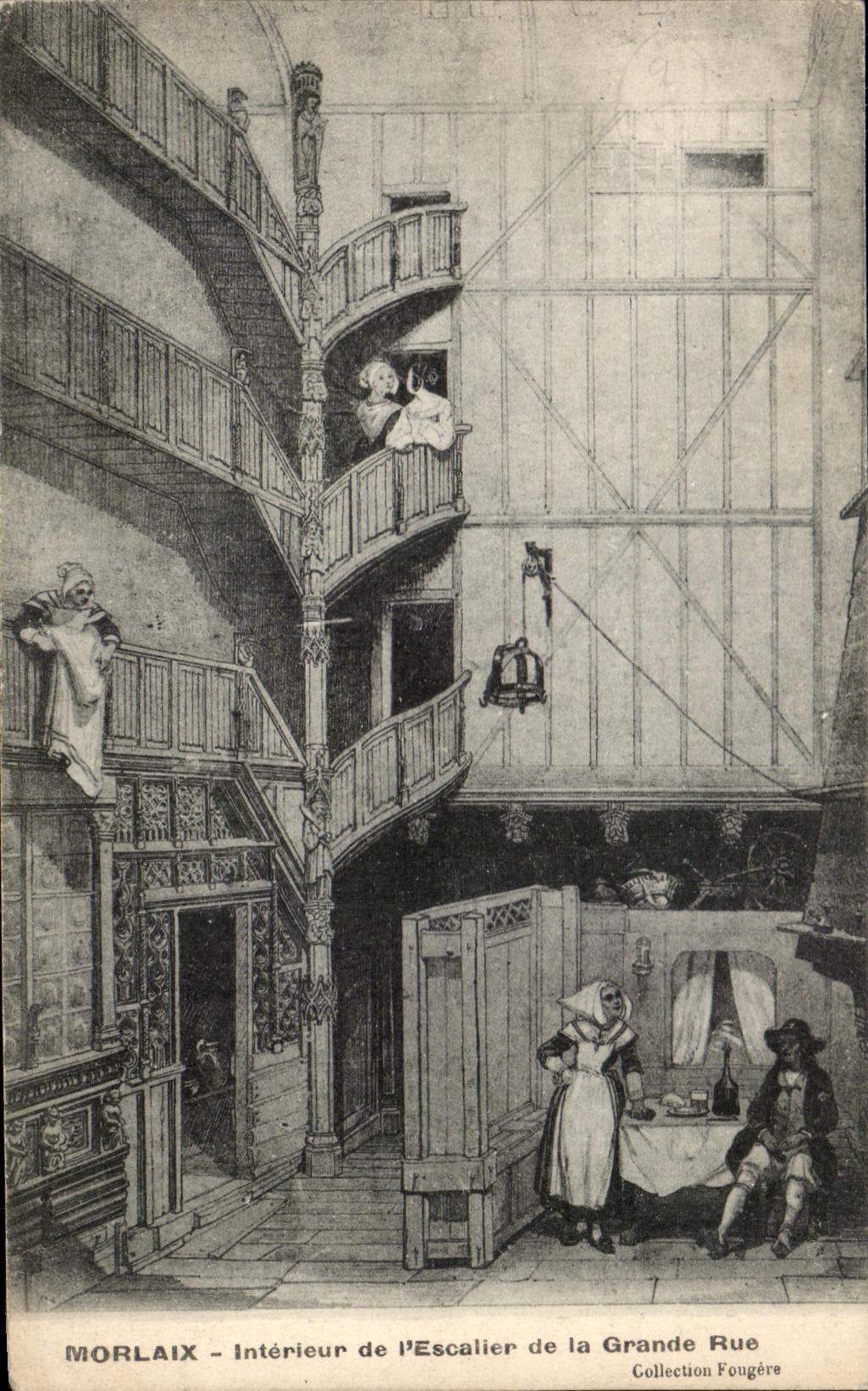 CPA Morlaix Interieur De l'Escalier De La Grande Rue