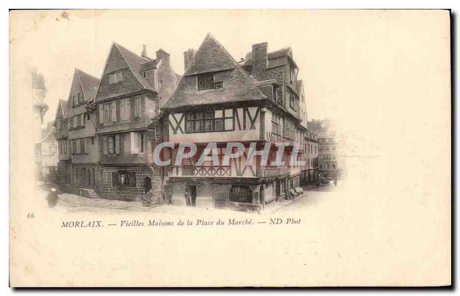 CPA Morlaix Vieilles Maisons De La Place Du Marche