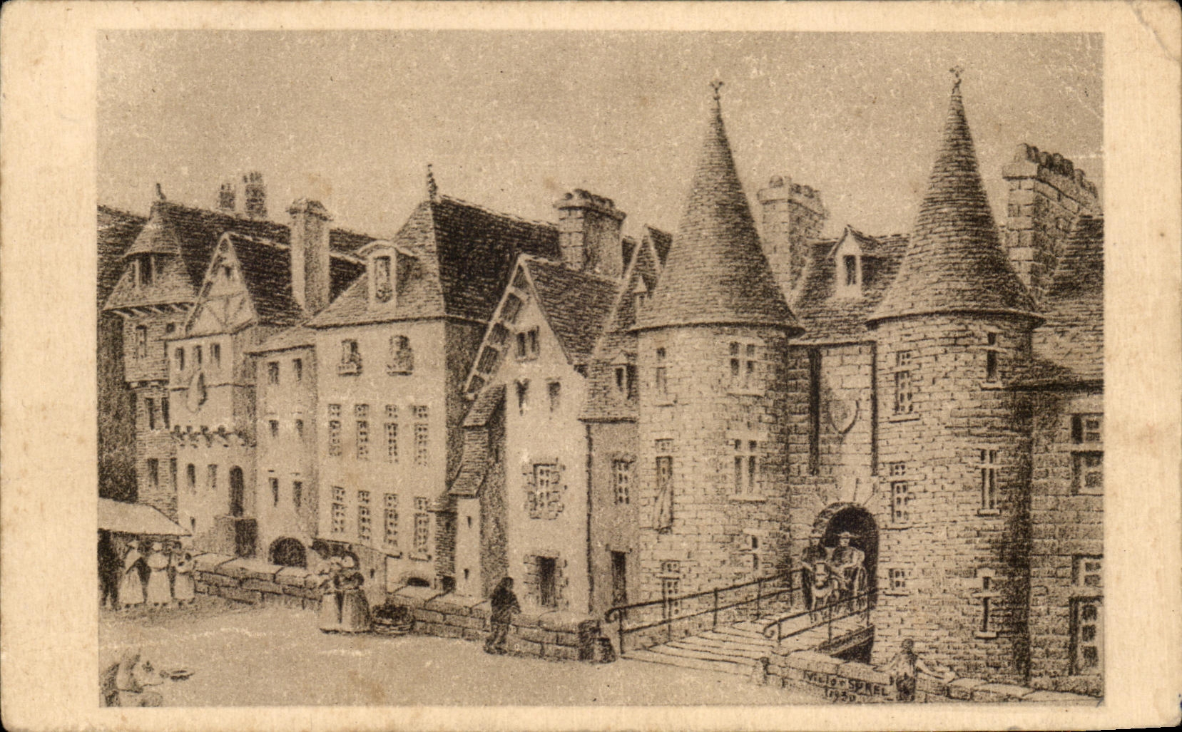 CPA Vieux Morlaix Le Pont De L'Hopital La Porte Du Pave et les Tours d'argent