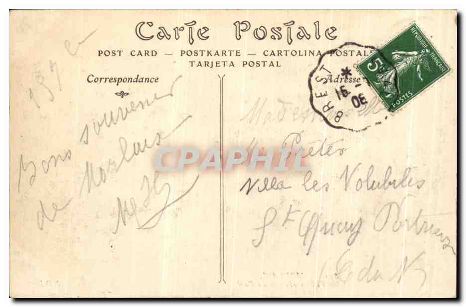 CPA Morlaix Vieilles maisons du pave  — Rückseite