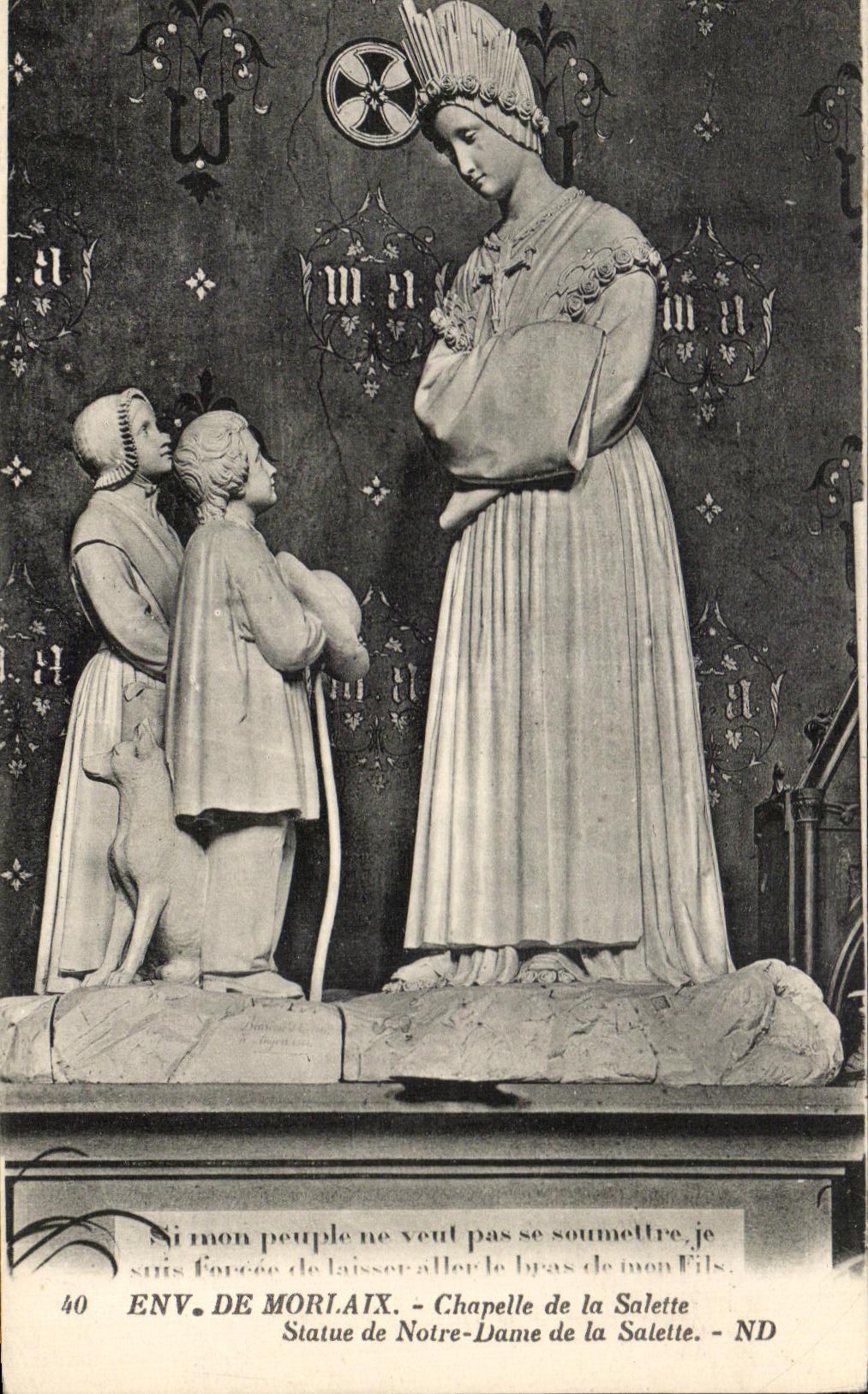 CPA Env De Morlaix Chapelle de la Salette Statute de Notre Dame de La Salette