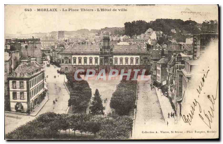 CPA Morlaix La Place Thiers L'Hotel de Ville