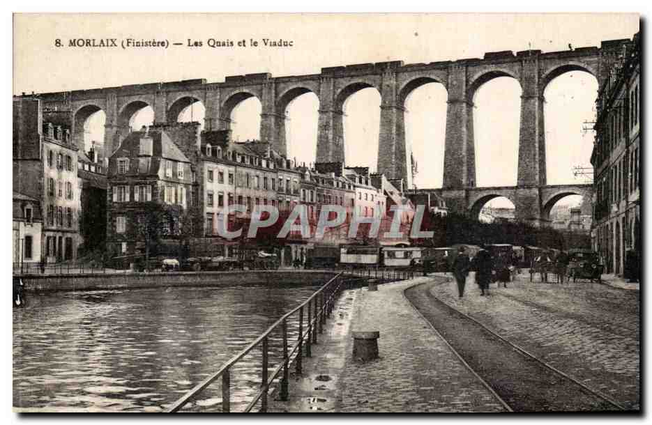 CPA Morlaix Les Quais Et Le Viaduc