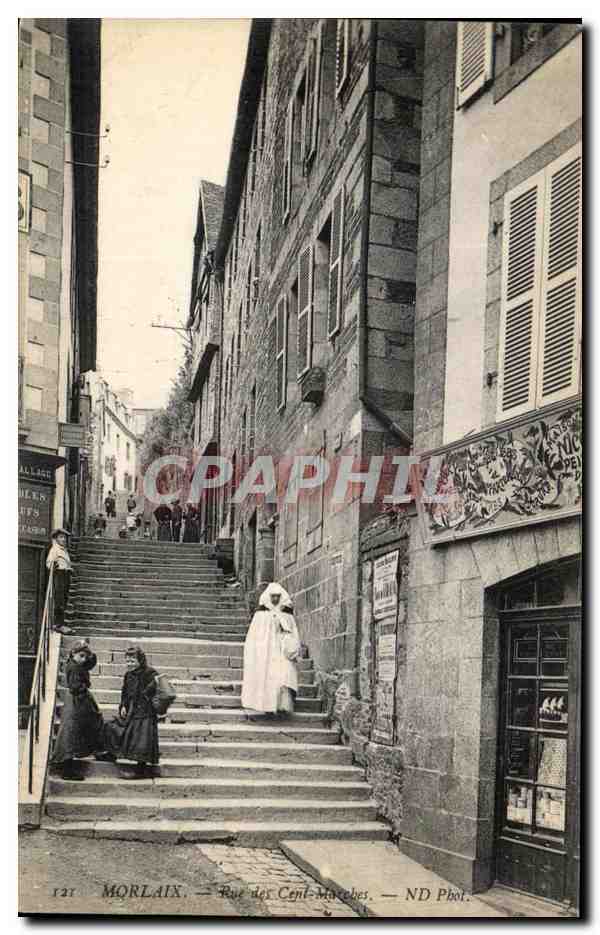 CPA Morlaix Rue Des Cent Marches
