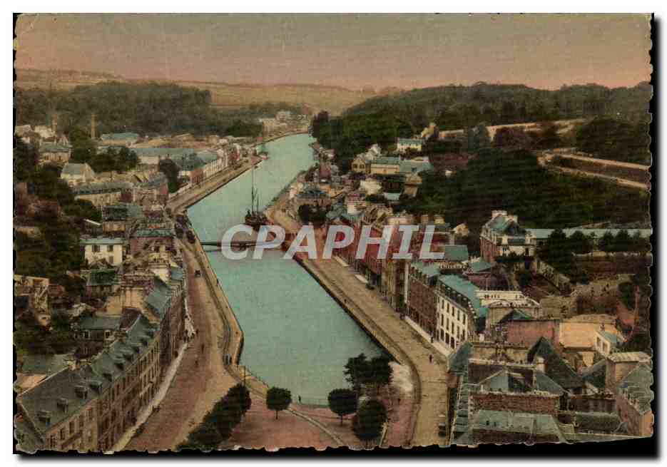 CPA Morlaix Perspeclive du Bassin a flot Vue prise du Viaduc