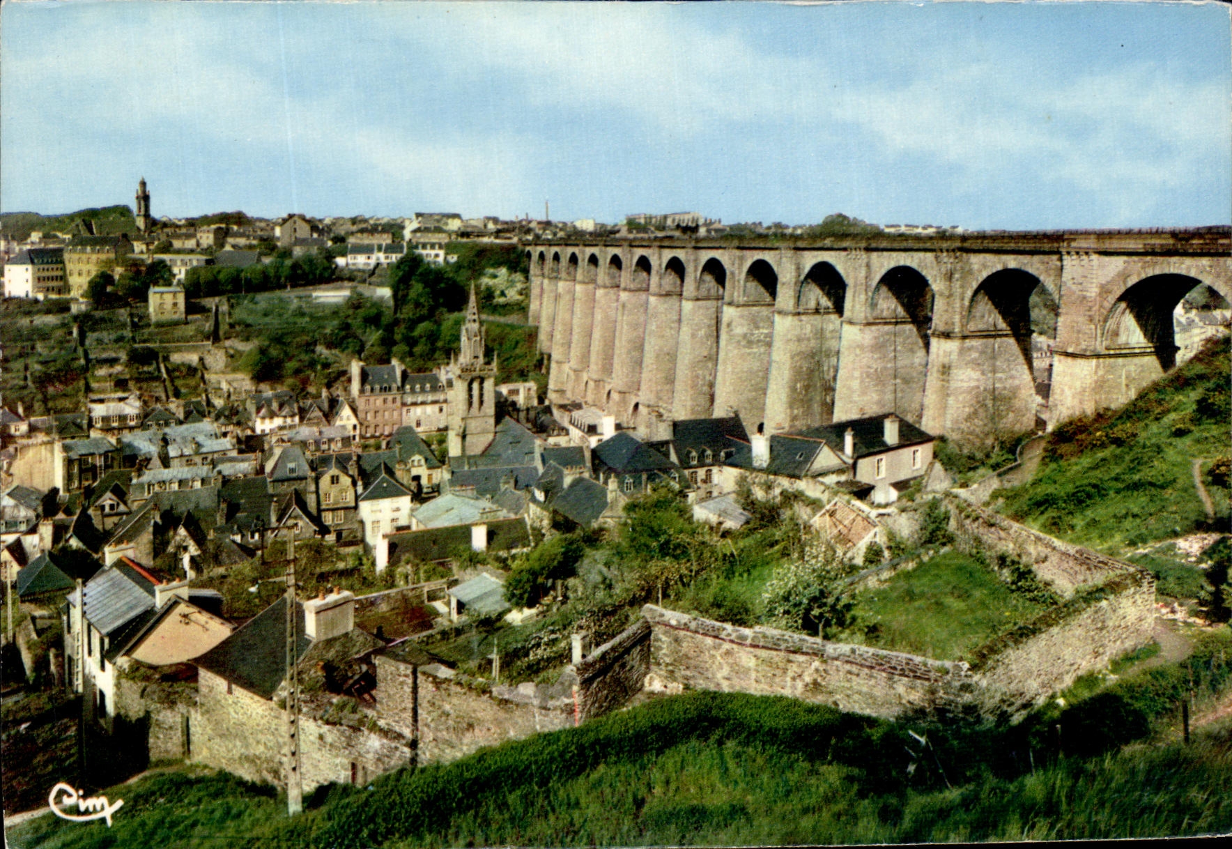 Morlaix (Finistère) — Vue générale et le Viaduc — Combier (S.-et-L.)